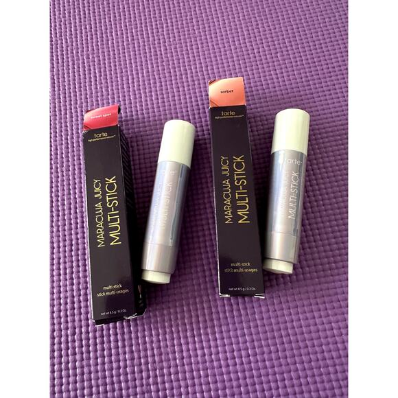 2 Authentic Tarte Cosmetics Maracuja Juicy Lip Cheek Multi-Stick New Full Size - Picture 1 of 7